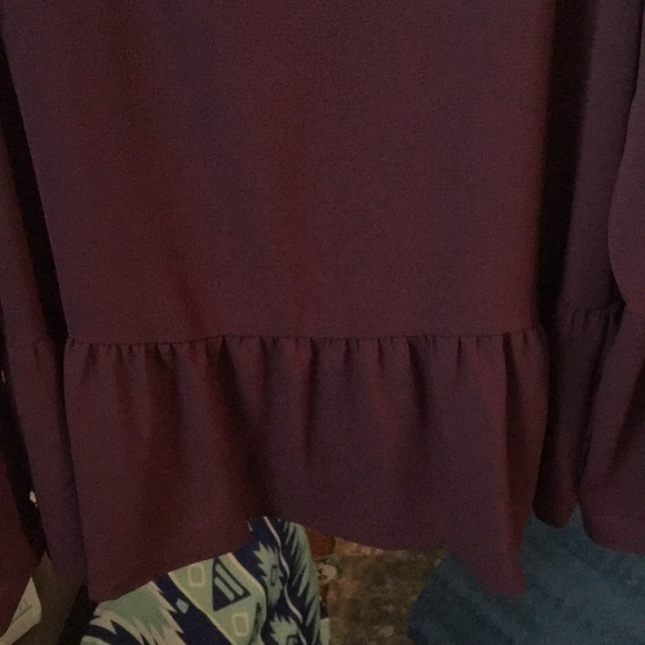 Maroon peplum shirt size large - Picture 3 of 3